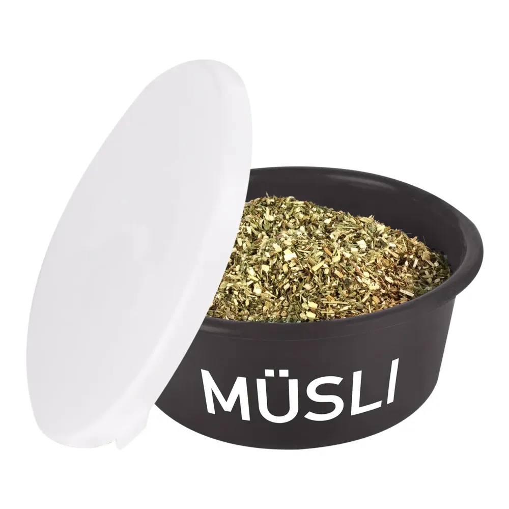 Muesli Bowl Lid Grey 1 Fácil de Limpiar