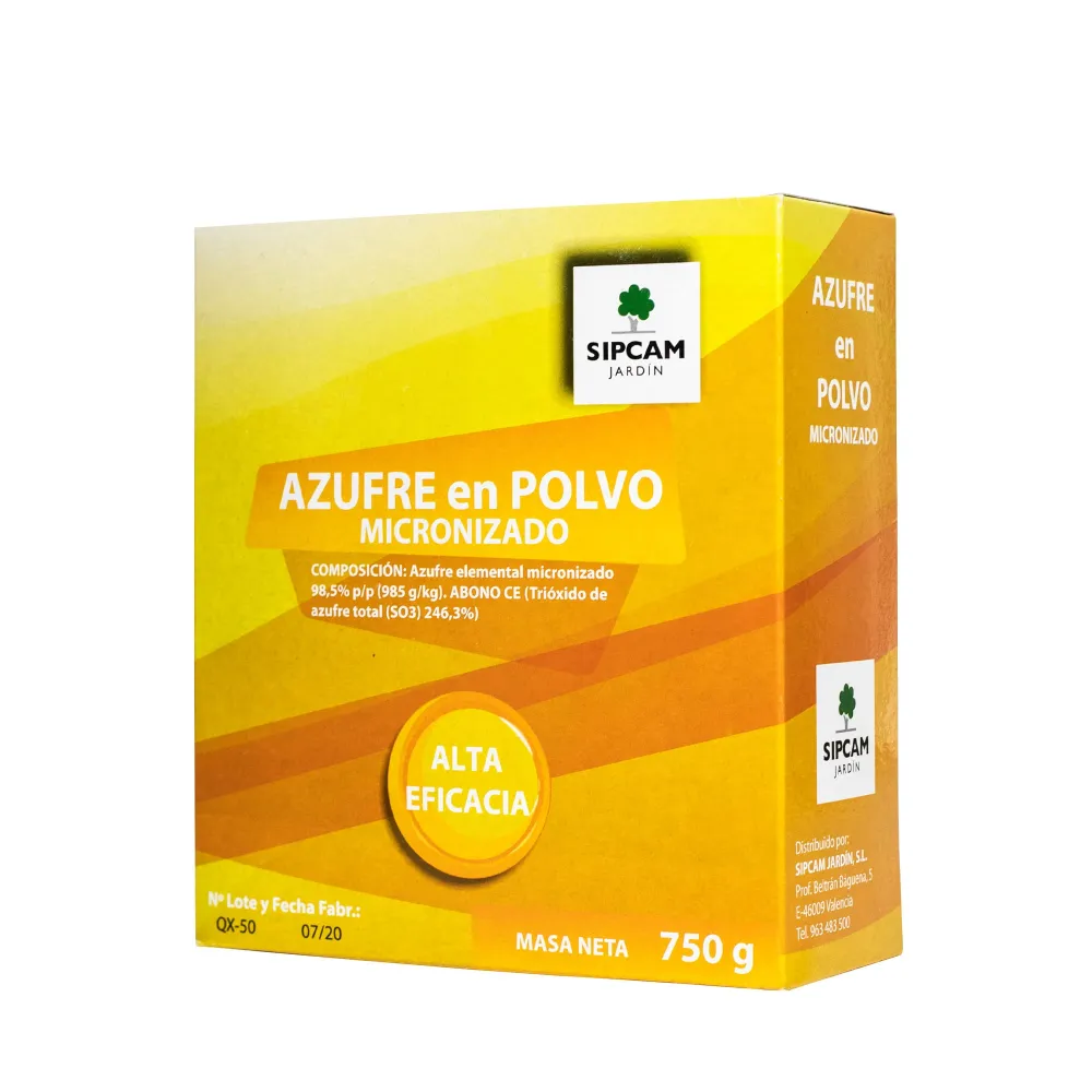 Alta Potencia Fungicida Azufre para Espolvoreo Concentrado 750gr Ecológico Sipcam