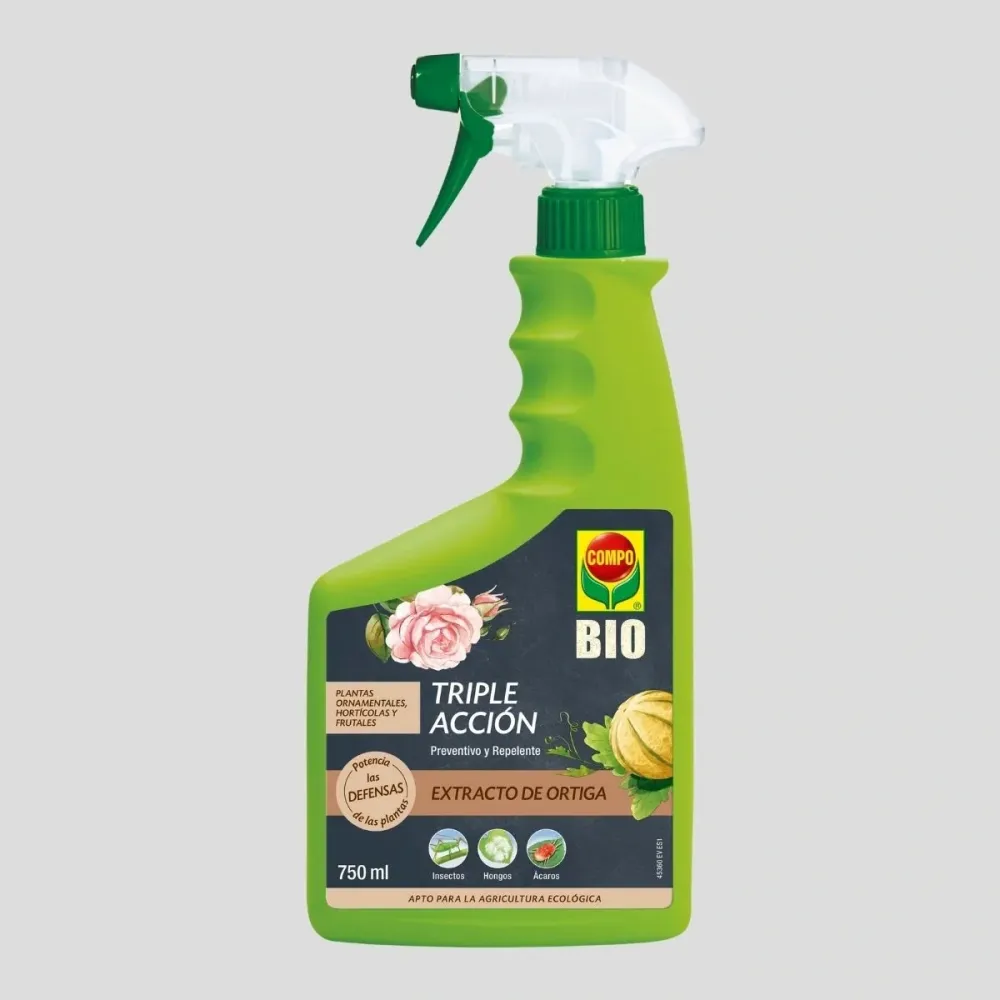BIO Spray Tríptico Acción 750 ml | Insecticida, fungicida y acaricida