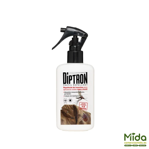 Certificado para Mascotas Diptrón Textil Repellent, Repelente de Insectos para Ropa 100ml