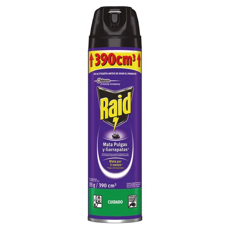 Certificado para Mascotas Insecticida para pulgas y garrapatas 335ml - Raid