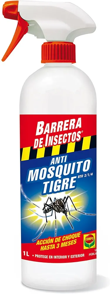 Compo Repelente Barrera de Insectos Insecticida para Mosquito Tigre, Acción de Choque hasta 3 Meses, para Interior y Exter...