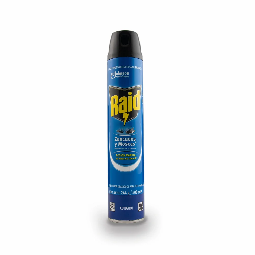 Granulado INSECTICIDA SPRAY MOSCAS "244gr" RAID DOBLE ACCION
