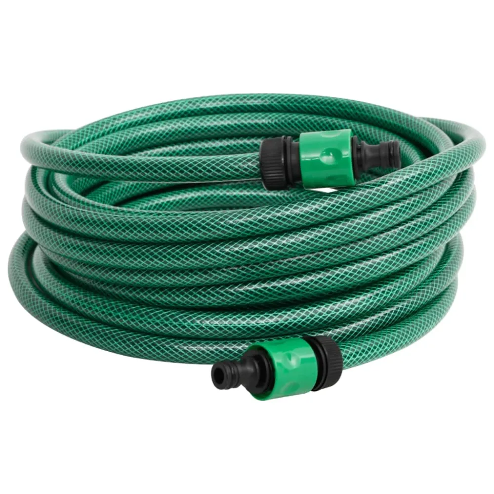 Aspersor Oscilante Manguera de exterior PVC con acopladores verde 30m