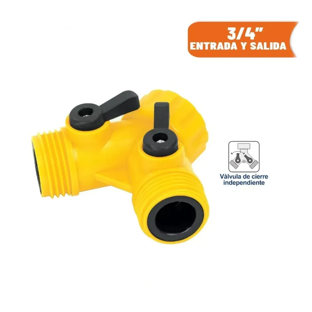 Conector "y" 3/4" plástico para manguera, pretul AD-2P