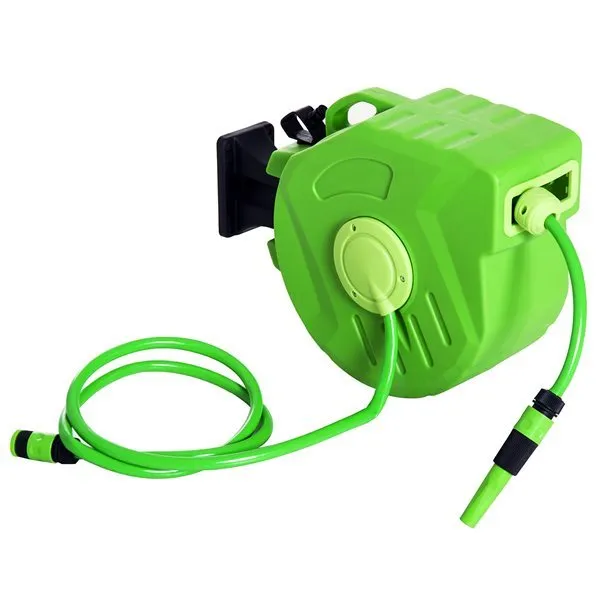 Kit de Tubo Exudante Portamanguera de pared Outsunny automático verde 35,5x15,5x47,5 cm