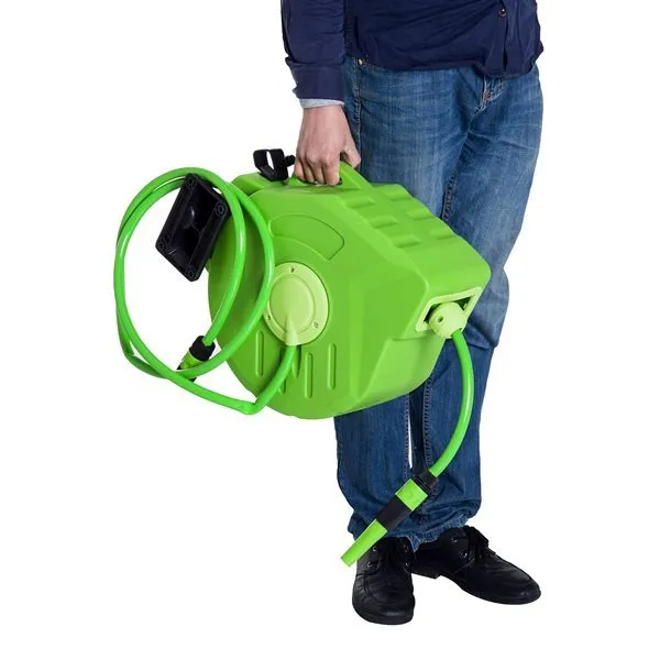 Kit de Tubo Exudante Portamanguera de pared Outsunny automático verde 35,5x15,5x47,5 cm