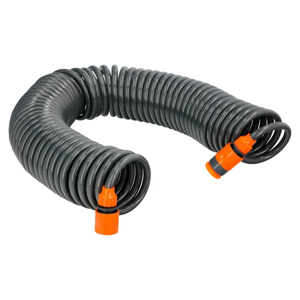 Manguera Extensible Espiral Autoenroscable Para Riego Jardin Con Conectores 15 Metros - 1/2" de Entrada