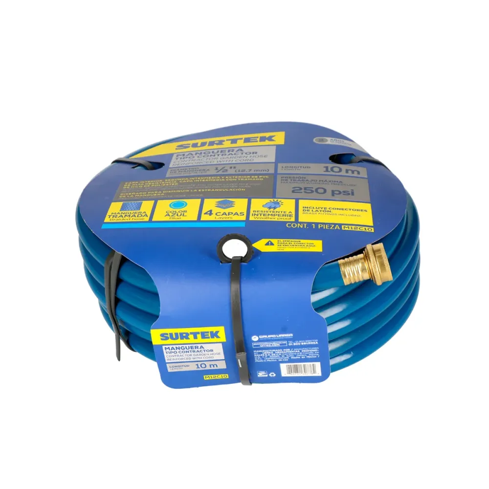 Manguera para jardín contractor con conector metálico 1/2", 20 m Surtek Compatible con Sistemas de Zonas
