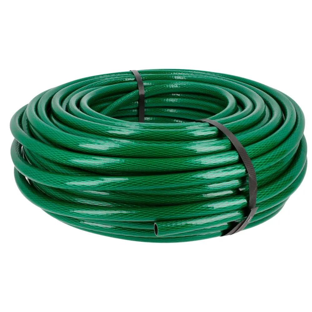 Manguera para jardín tramada verde con conector metálico 1/2", 50 m Surtek (Certificado IPX4)