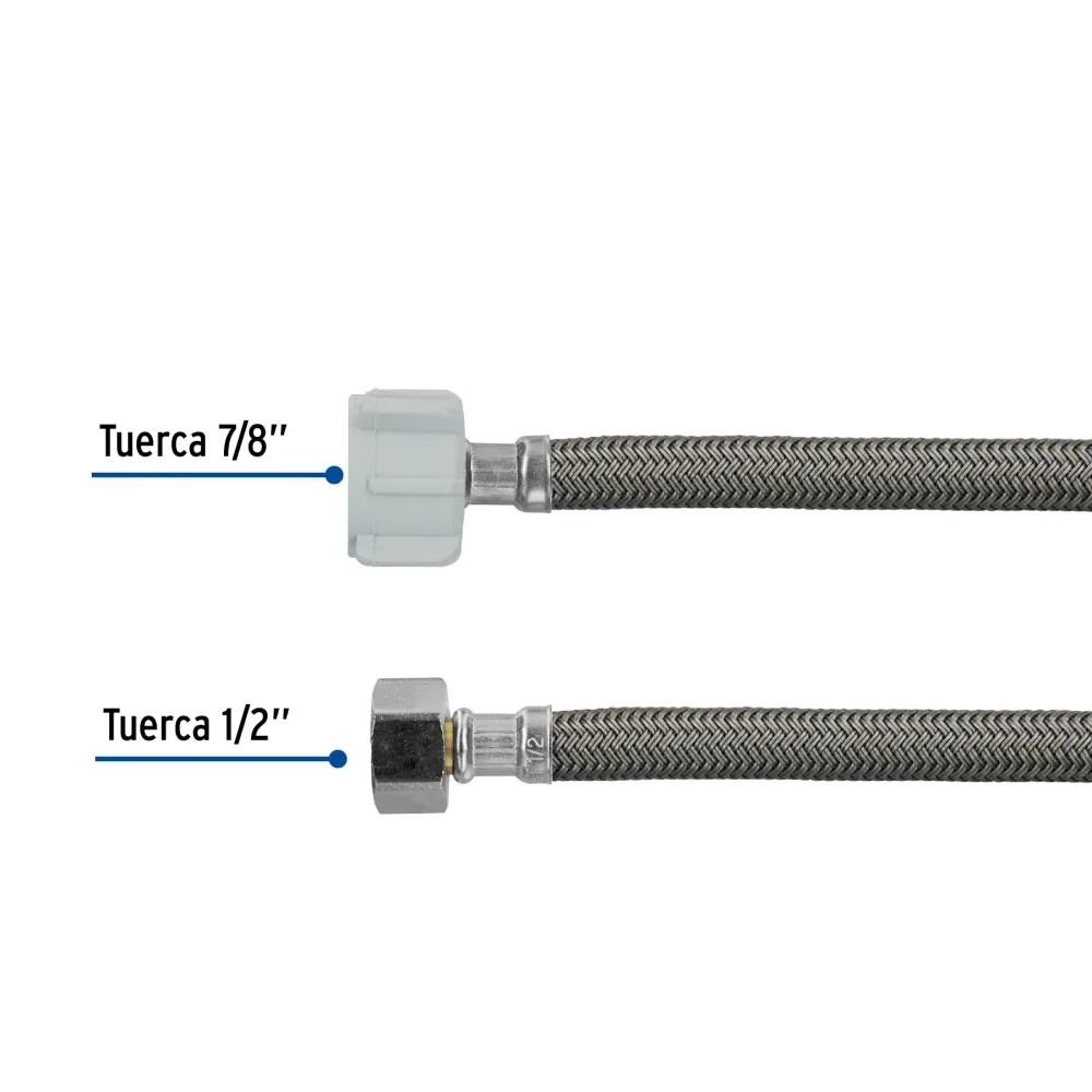 Manguera para wc, vinilo, 1/2"x7/8", 35cm, conector plástico Foset FWC-P35V