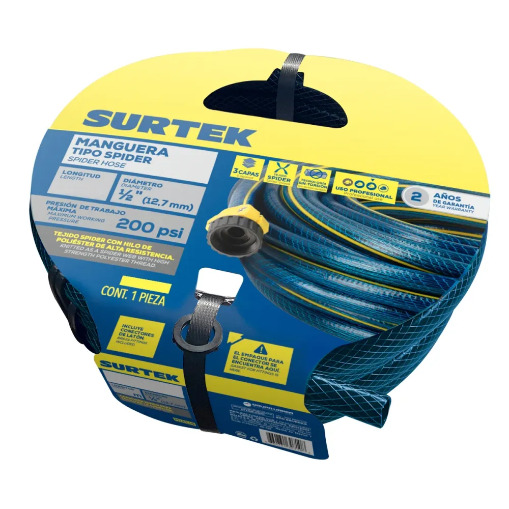 Regulador de Presión Manguera para jardín spider con conector plástico 1/2", 20 m Surtek