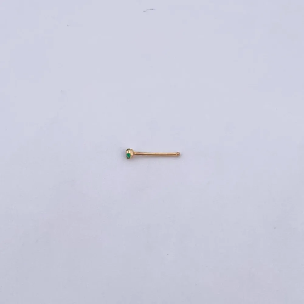 Cortacésped Manual Piercing Chispa Recta 0.05gr / 1cm / Circon Verde Oro Amarillo 18K (Joya) &