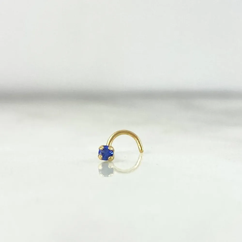 Piercing Chispa Curva 0.15gr / 0.7cm / Circon Azul Oro Amarillo (Joya) © para Terrenos Irregulares y Pendientes