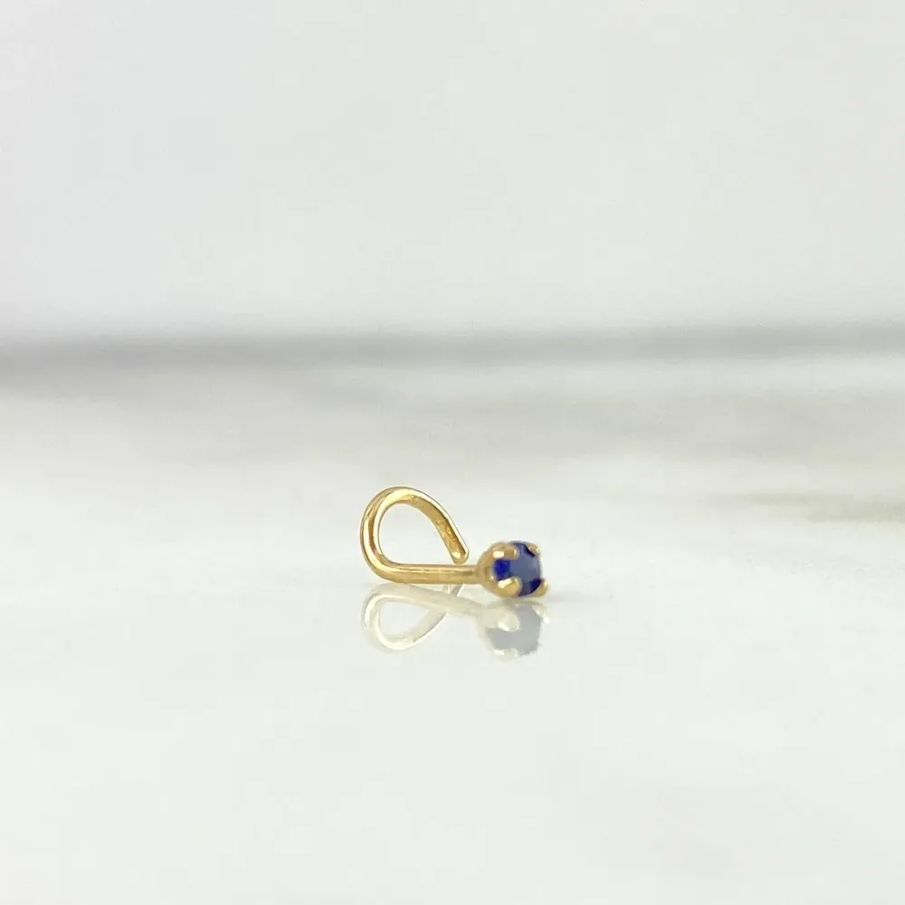 Piercing Chispa Curva 0.15gr / 0.7cm / Circon Azul Oro Amarillo (Joya) © para Terrenos Irregulares y Pendientes
