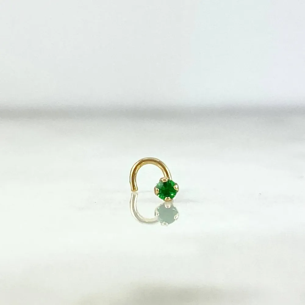 Piercing Chispa Curva 0.15gr / 0.7cm / Circon Verde Oro Amarillo (Joya) * con Sistema de Corte Mulching