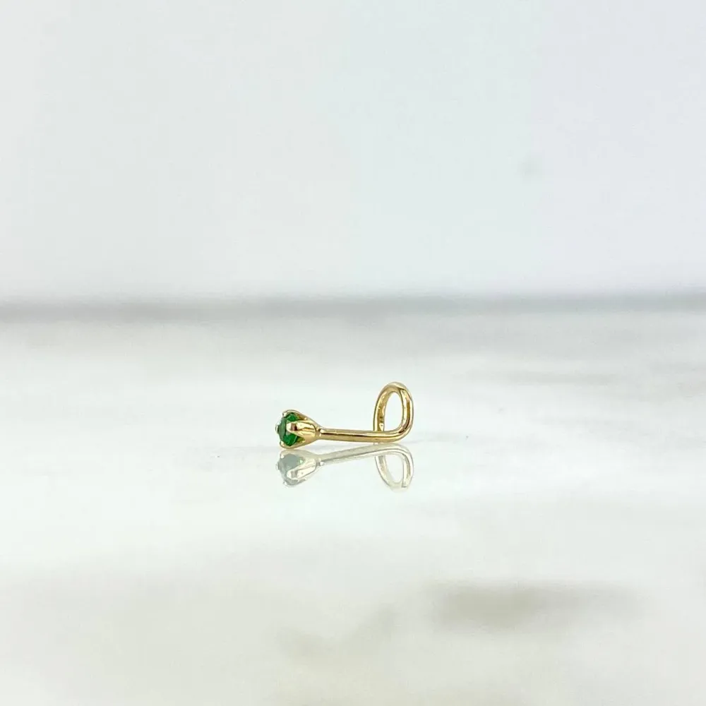 Piercing Chispa Curva 0.1gr / 0.7cm / 0.5mm Circon Verde Oro Amarillo (Joya) para Terrenos Irregulares y Pendientes