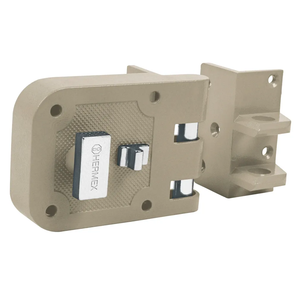 Cerradura Sobreponer, Puerta Corrediza, Mariposa, Derecha, Hermex 43492 con Asiento Acolchado