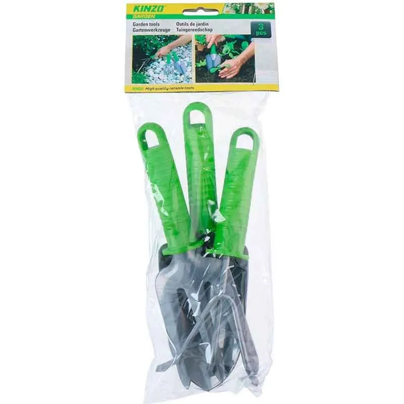 Cortacésped Eléctrico Set de herramientas de jardín Kinzo 3 piezas inox/verde