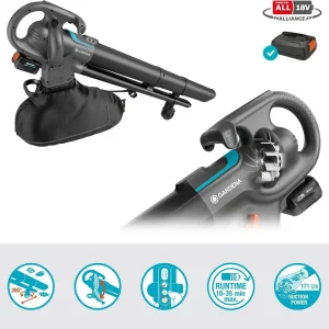 Cortacésped de Gasolina Aspirateur Souffleur Broyeur 3-EN-1 PowerJet Collect 18V P4A SOLO GARDENA