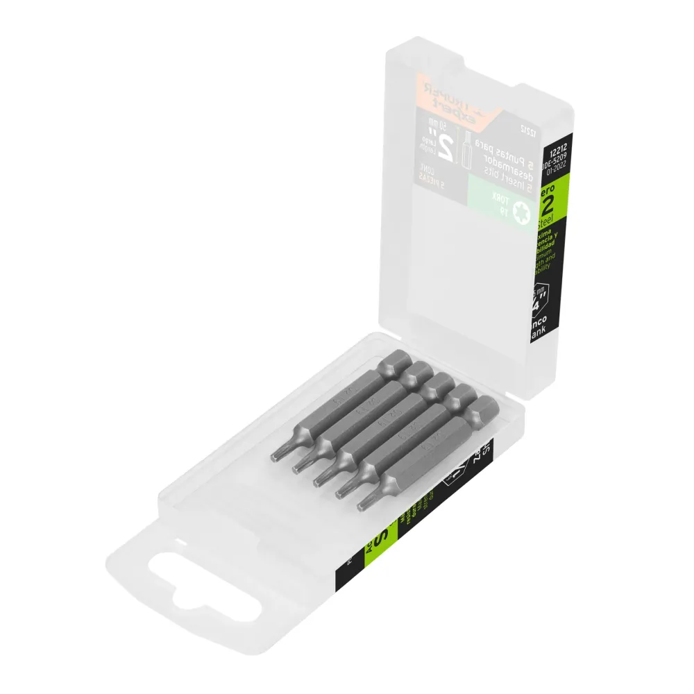 ESTUCHE CON 5 PUNTAS TORX T9 DURADERO 2', TRUPER EXPERT