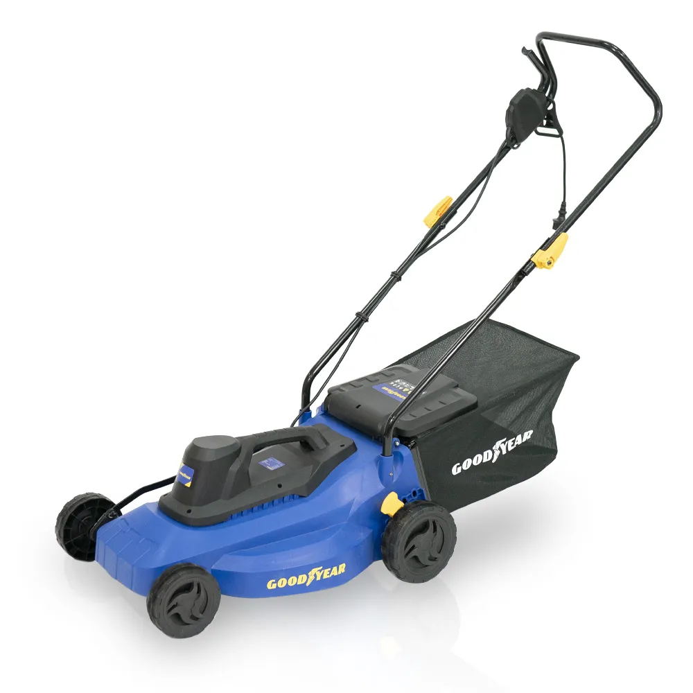 Goodyear - cortacésped eléctrico1800w. Motor 3200 rpm 210-230v. con Sistema de Corte Mulching