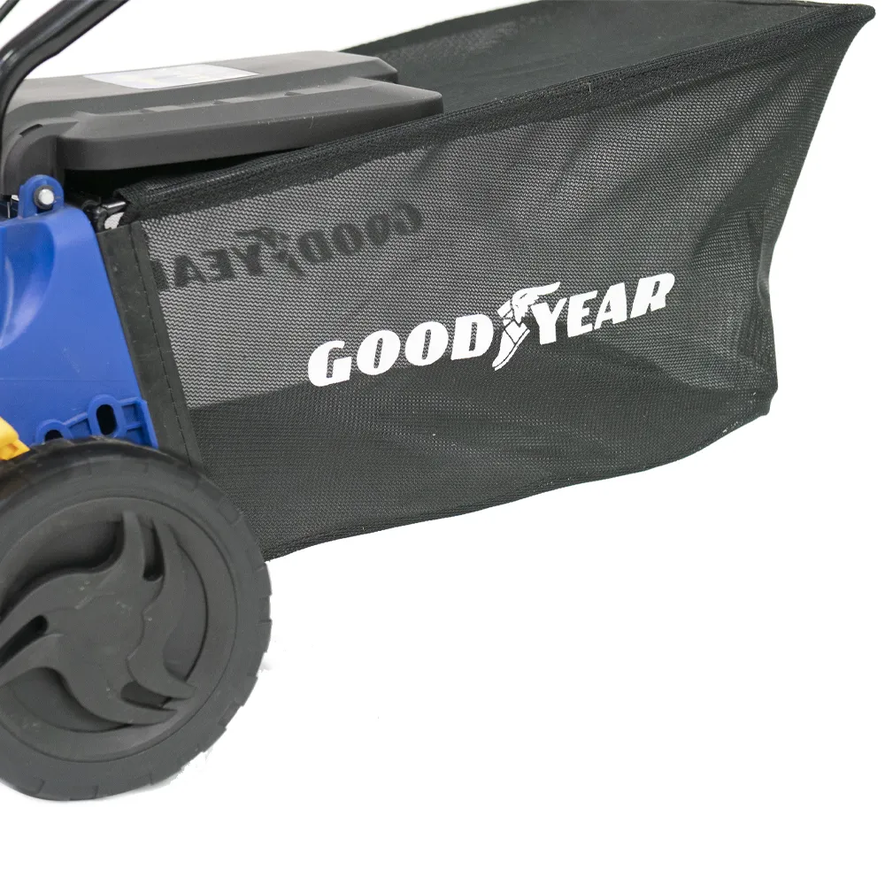 Goodyear - cortacésped eléctrico1800w. Motor 3200 rpm 210-230v. con Sistema de Corte Mulching