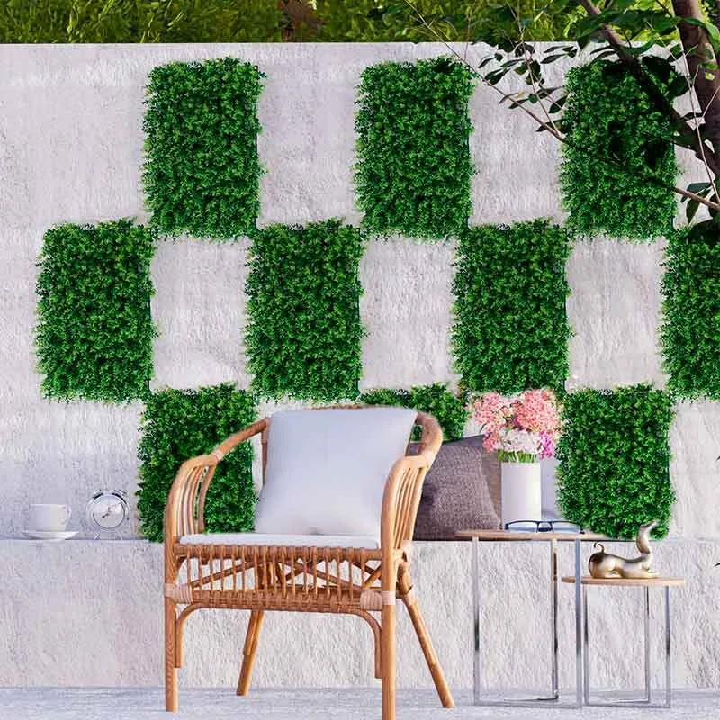 Jardín vertical artificial verde 40x60 cm | Corte Ajustable |