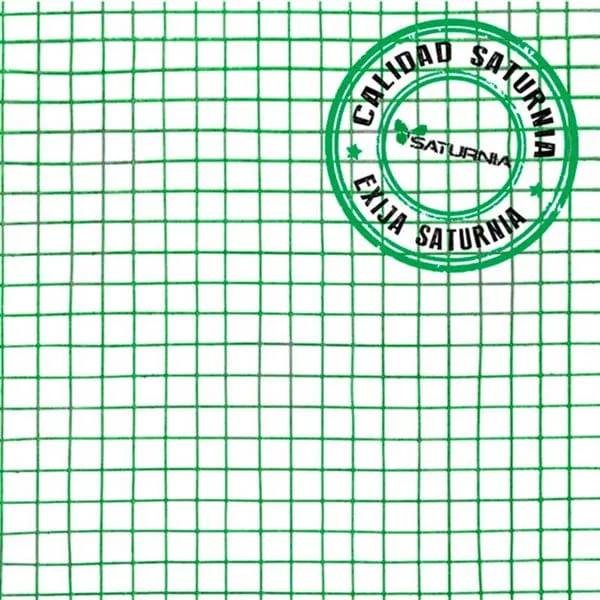 Malla electrosoldada Saturnia plastificada verde 13x13 mm rollo 1,5x25 m con Ancho de Corte 46 cm