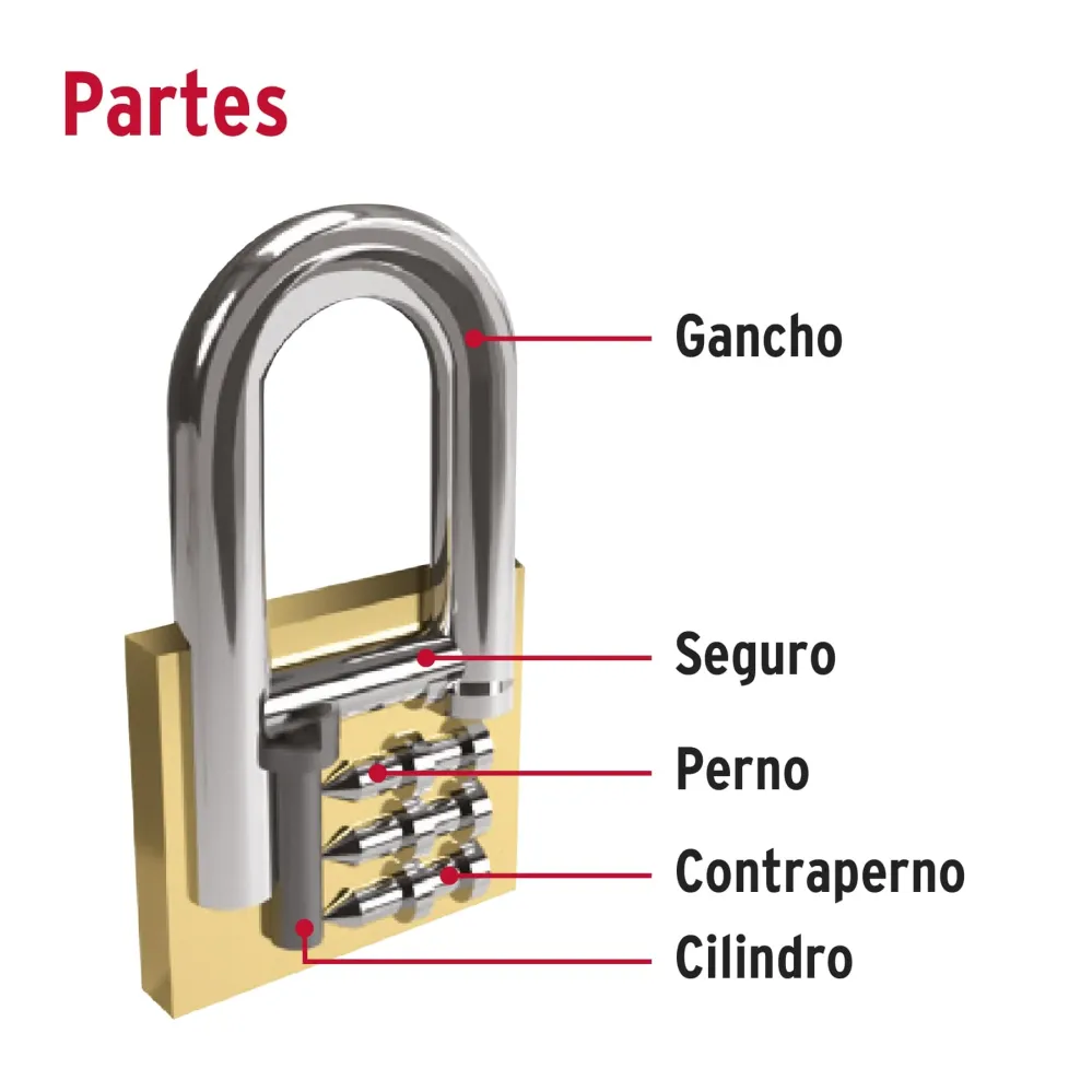 CANDADO DE LATSN, 40MM, GANCHO REDUCIDO, LLAVE TUBULAR, BLISTER