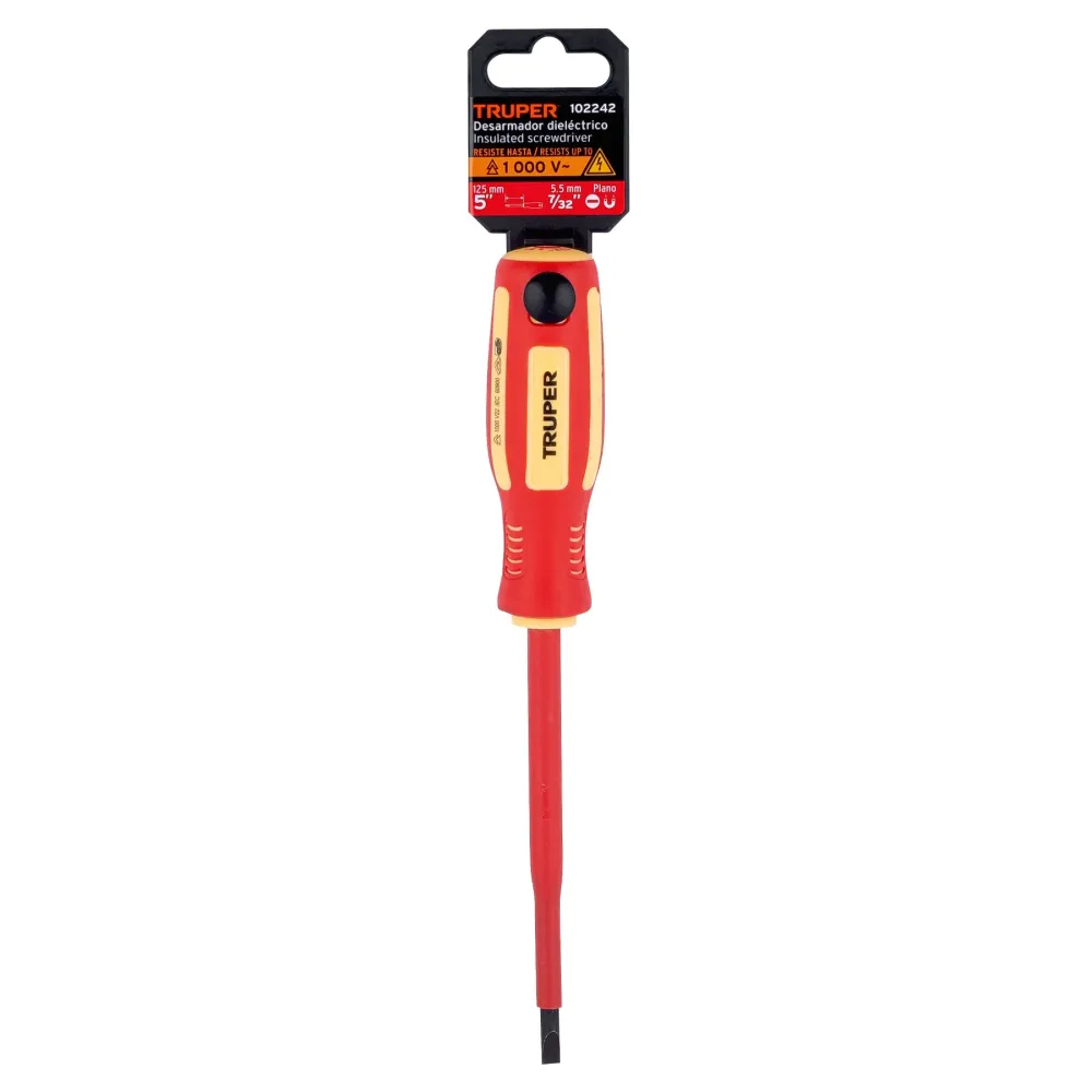 Tractor de Jardín DESARMADOR DIELICTRICO PLANO 7/32' X 5', TRUPER
