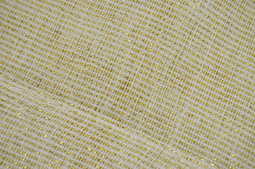 Cortina de linho bege com fios de dourada entrelaçados 140*260cm-Individual