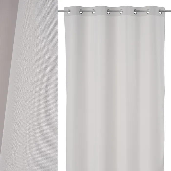 Cortina loneta (oxford) gris 140 x 260 cm con Anillas de Metal