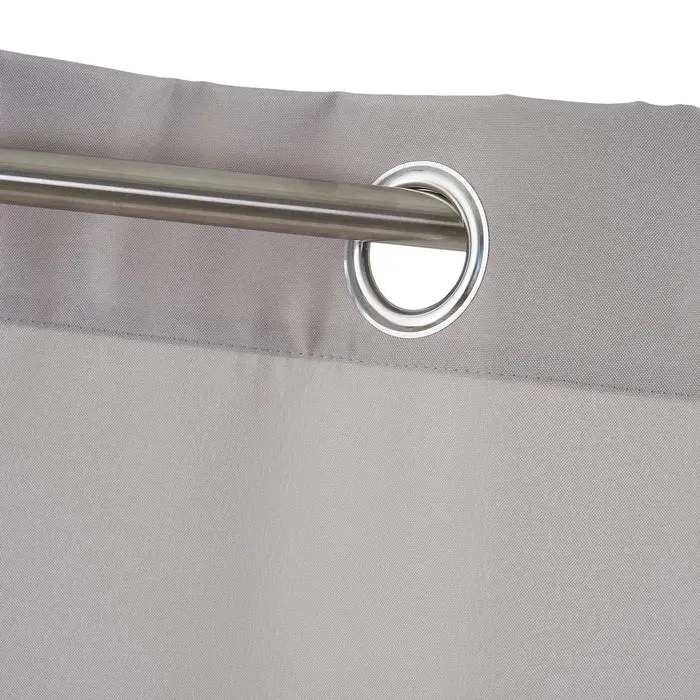 Cortina loneta (oxford) gris 140 x 260 cm con Anillas de Metal