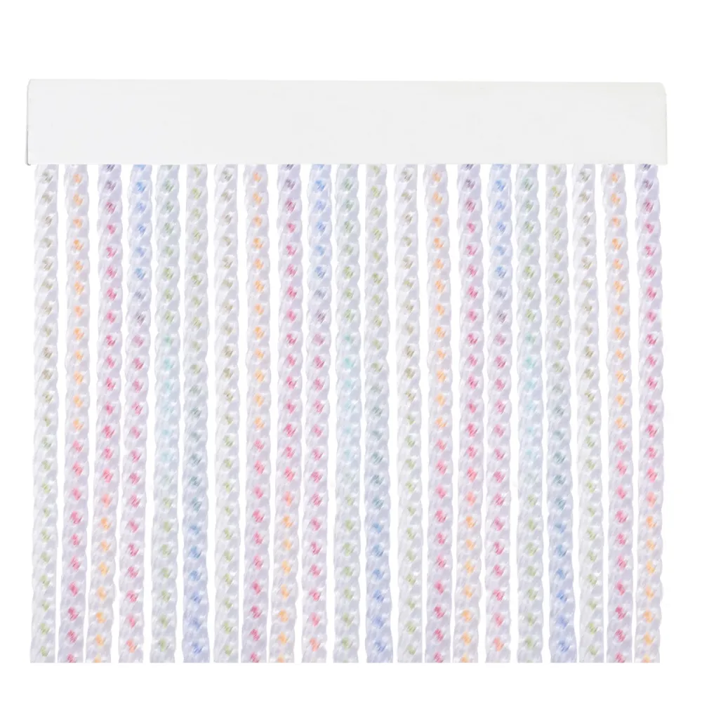 Cortinas para Interior o Exterior Cordón PVC de 90x210cm- Arcoiris con Anillas de Metal
