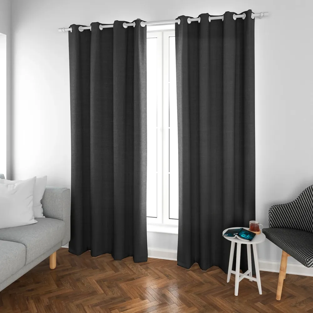Cortinas de Salón Translúcidas, Lino, Modernas- Negro Medidas 2x3 metros