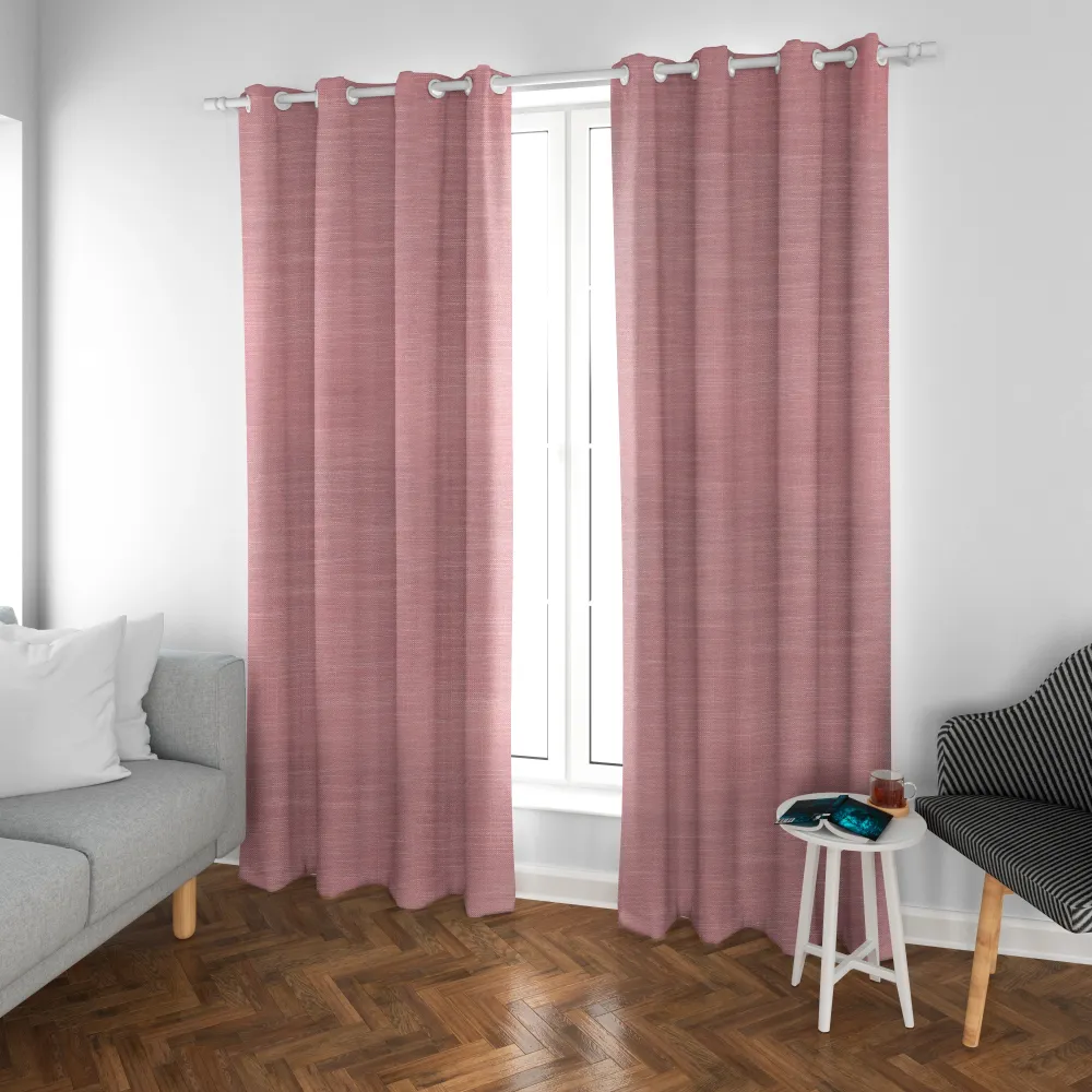Cortinas de Salón Translúcidas, Lino, Modernas- Rosa para Terraza y Jardín | Envío Rápido