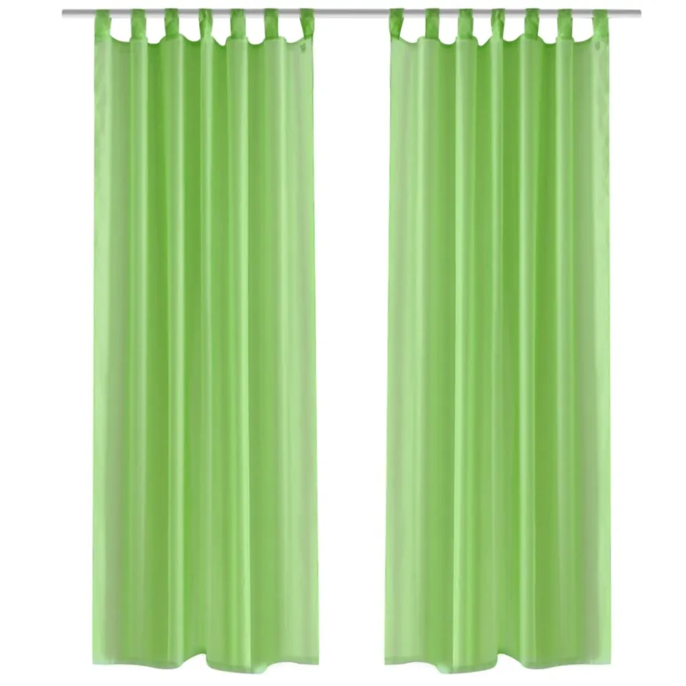 2 cortinas verdes transparentes 140 x 225 cm para Terraza
