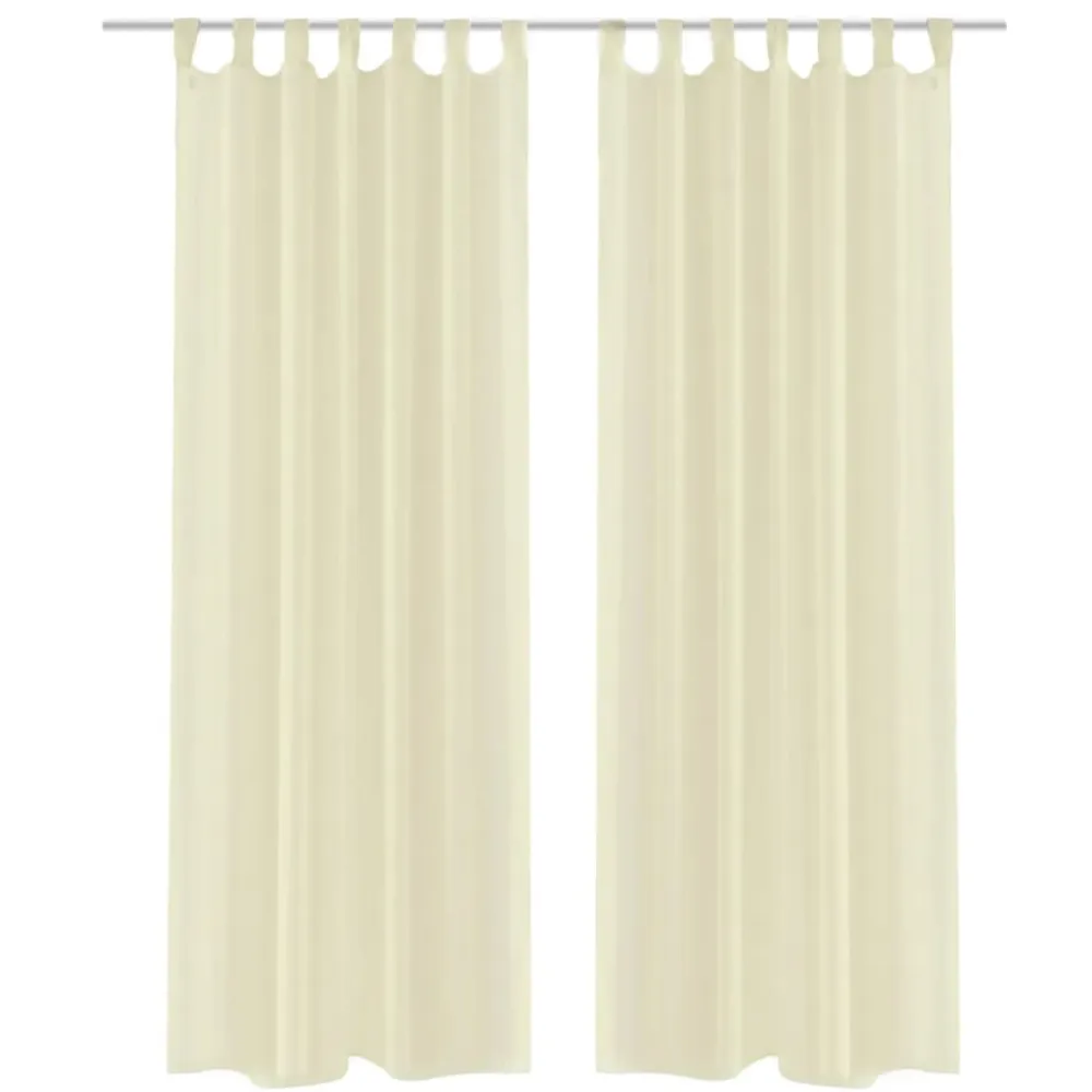 Panel de Lona 2 cortinas color crema transparentes 140 x 225 cm