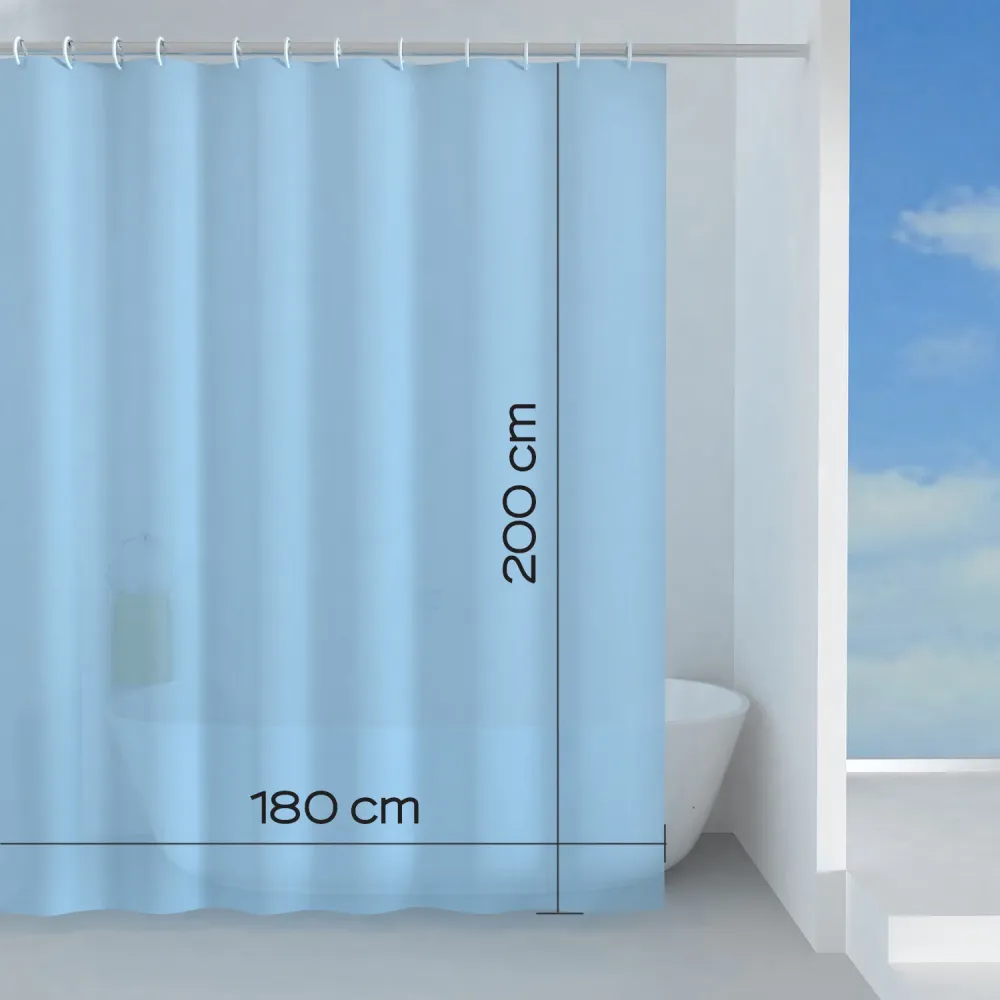 Premium Impermeable Cortina de ducha de tela 180x200 cm modelo Simple de Gedy - Azul