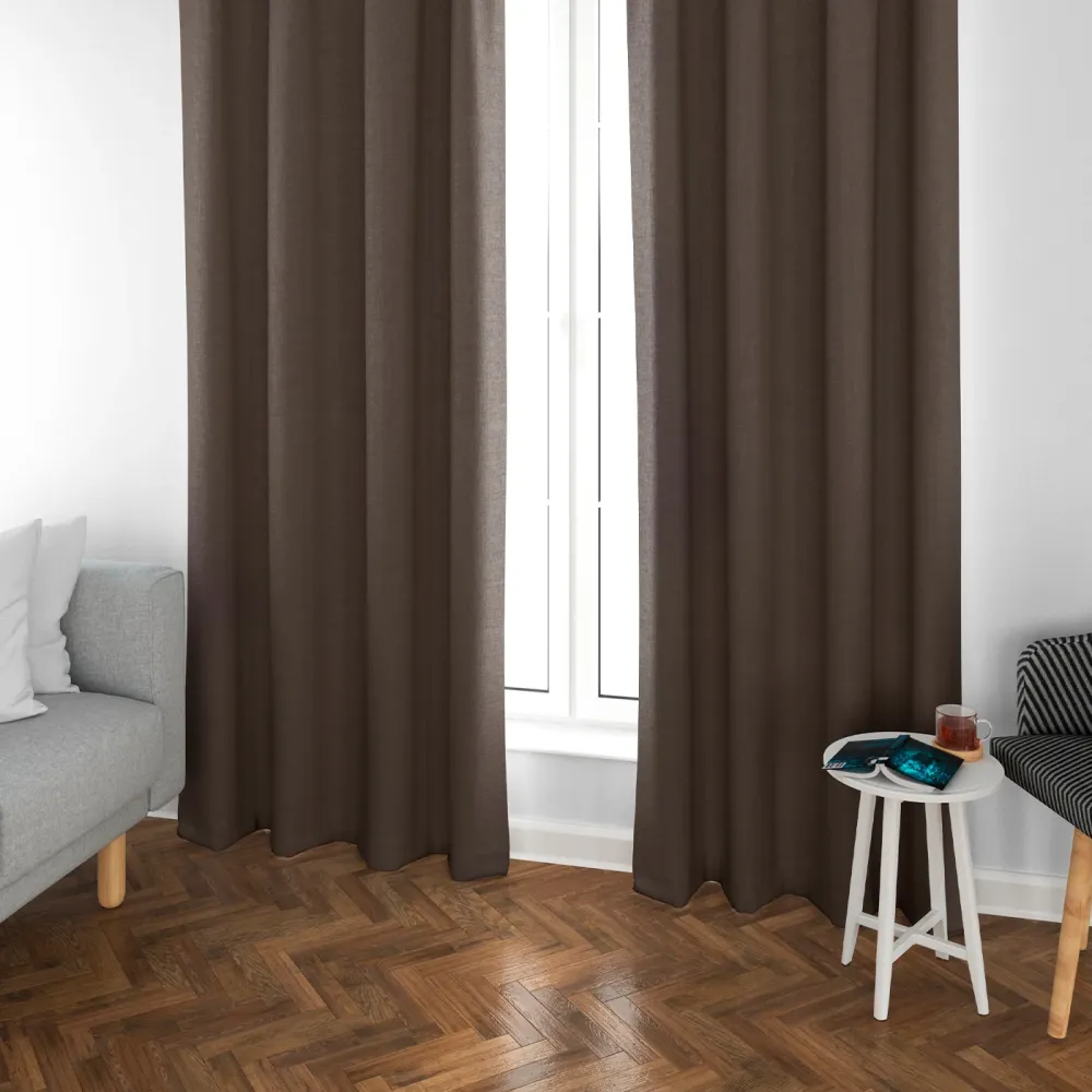 Premium Impermeable Cortinas Opacas, Blackout, Térmicas Aislantes del Frio y del Calor- Marrón