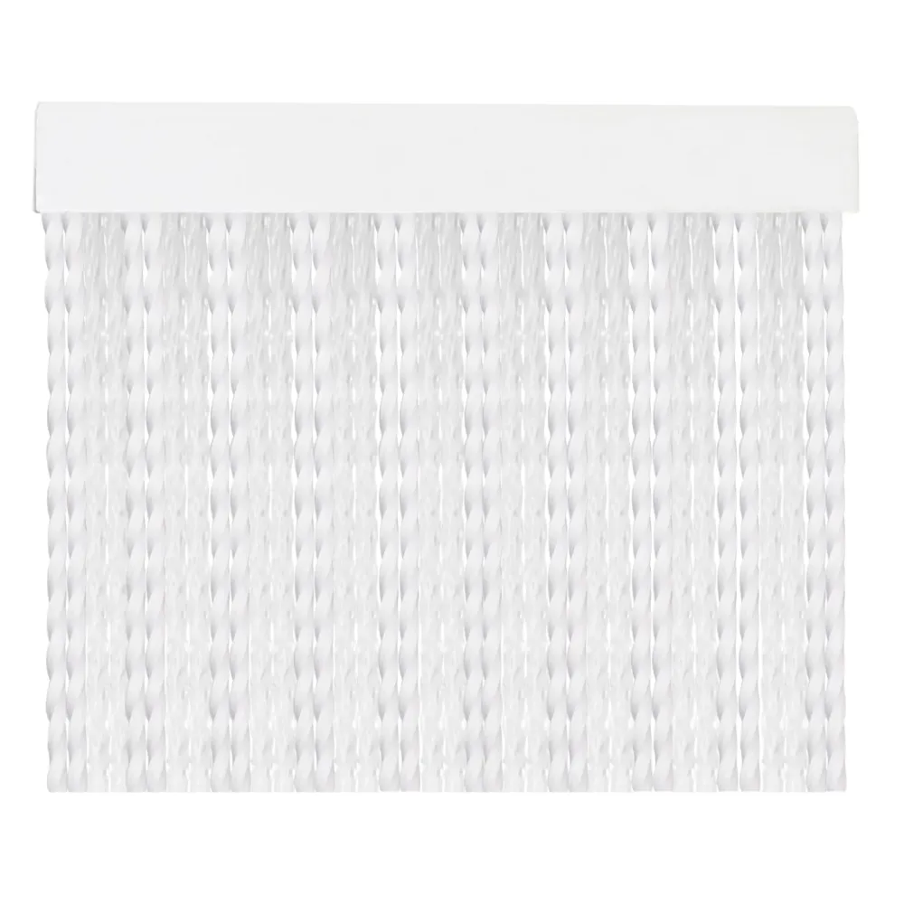 Premium Impermeable Cortinas para Interior o Exterior Cordón PVC de 90x210cm- Blanco+Transparente C1