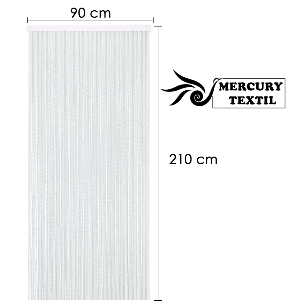 Premium Impermeable Cortinas para Interior o Exterior Cordón PVC de 90x210cm- Blanco+Transparente C1