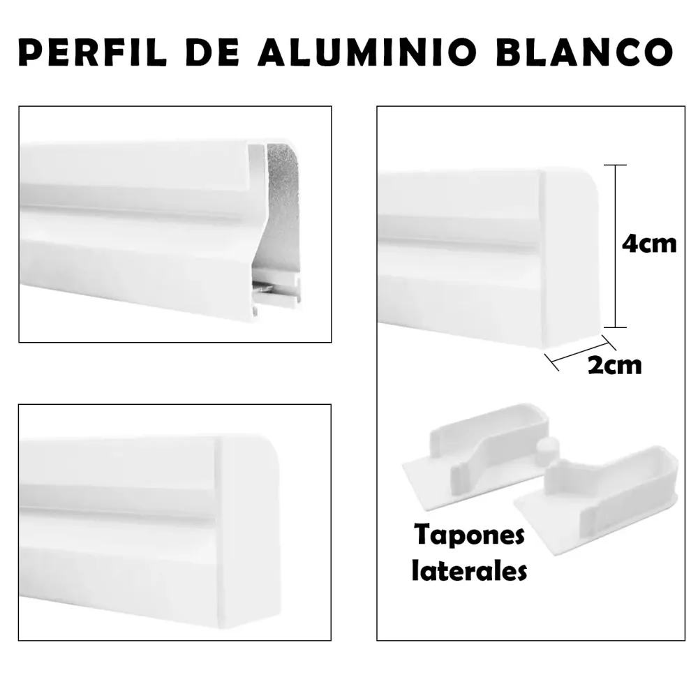 Premium Impermeable Cortinas para Interior o Exterior Cordón PVC de 90x210cm- Blanco+Transparente C1