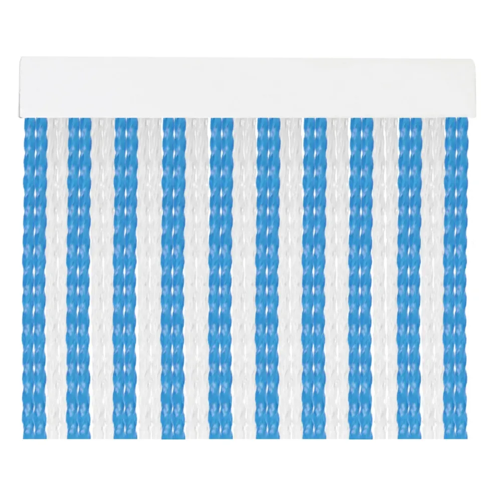Premium Impermeable Cortinas para Interior o Exterior Cordón PVC de 90x210cm- Azul+Transparente C4