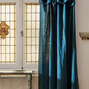 Tela Técnica UV Cortinas de Lino azul y vivo negro