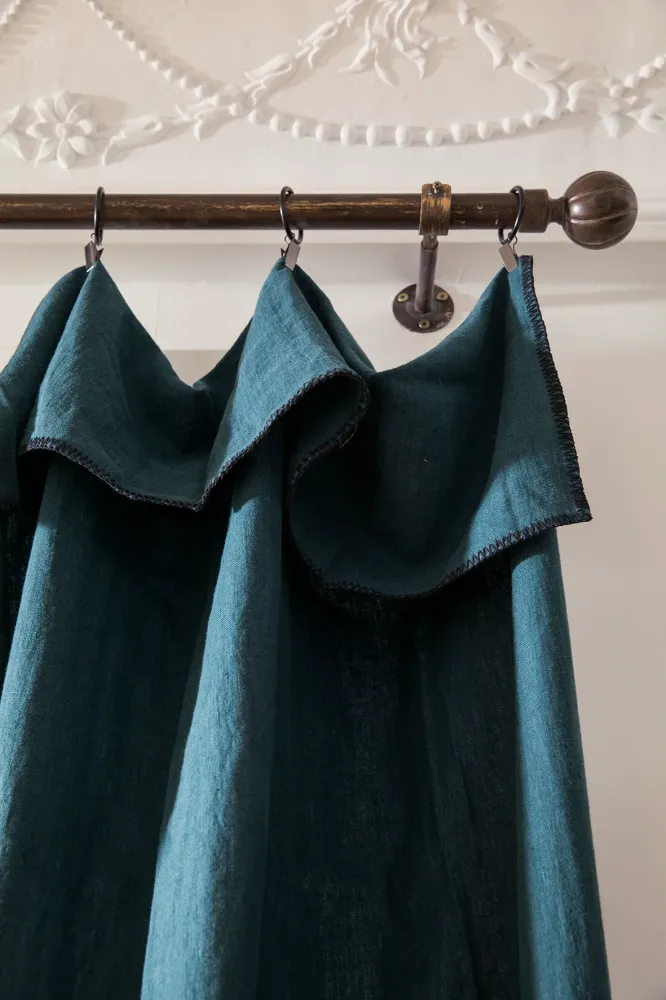 Tela Técnica UV Cortinas de Lino azul y vivo negro