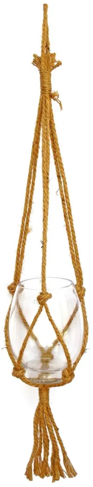 Cuerda para coLGar l 100 cm, vaso de cristal para Bonsáis y Plantas Pequeñas