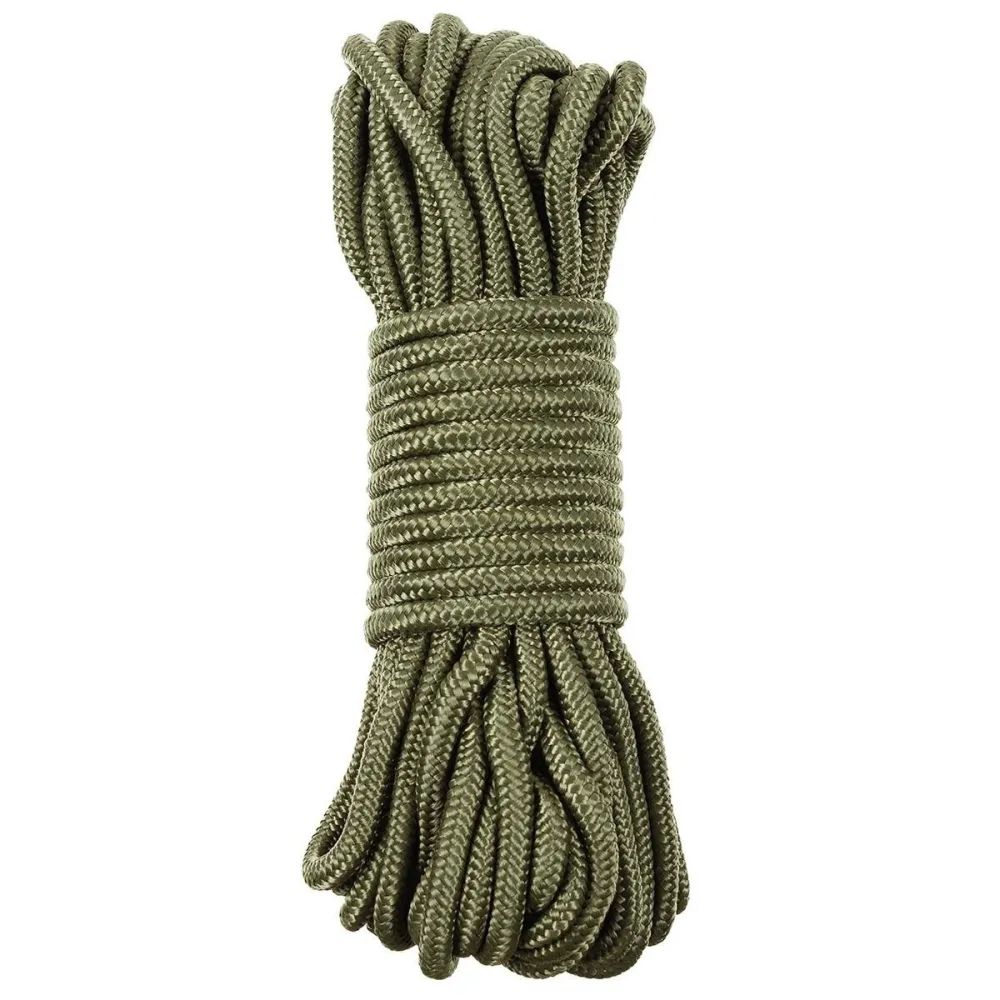 Pala de Jardín de Diente Fino MFH Cuerda utilitaria 5 mm-7 mm 15 m Cordón de polipropileno duradero para exteriores OD Verde