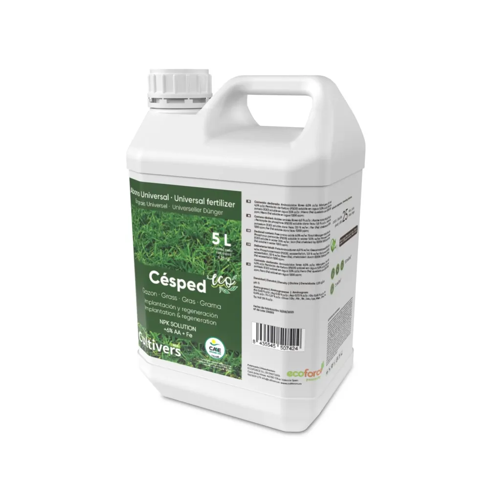 Abono Césped Líquido Ecológico Cultivers 5 L (Modelo Hori-Hori)